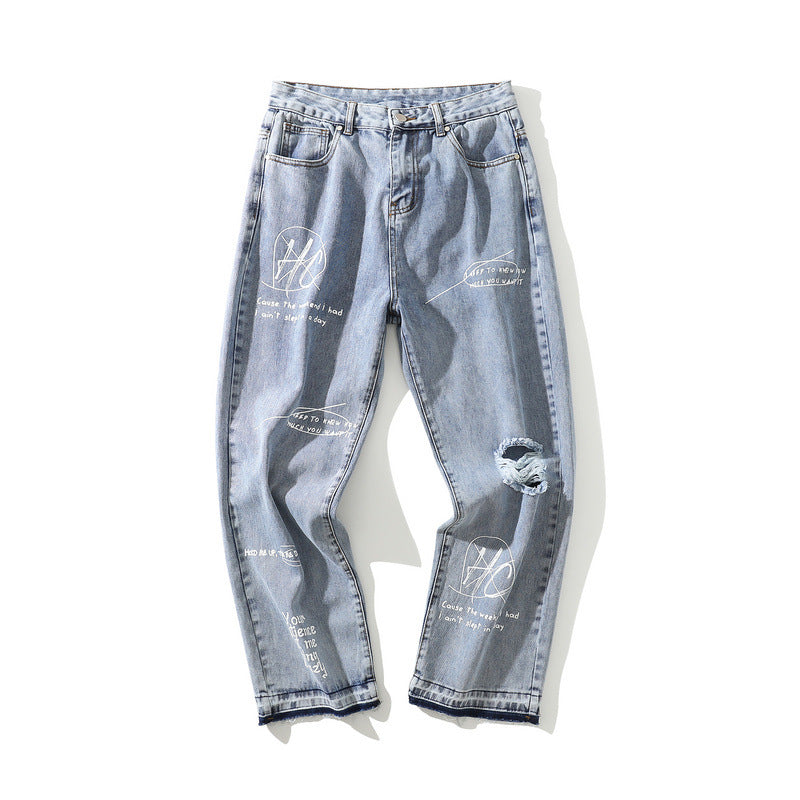 Urban Graffiti Wide-Leg Jeans