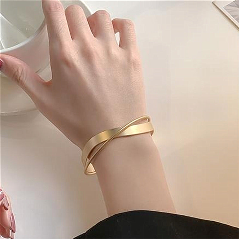 Elegant Wave Cross Bracelet for Women
